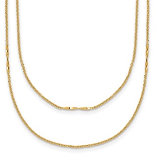Leslie's 14K Polished 2-Strand Twist Bar Station Necklace