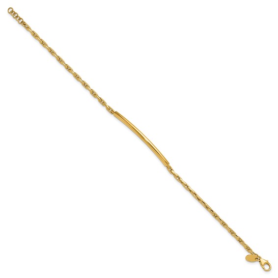 Leslie's 14K Polished Fancy Link Bar w/.5in ext. Bracelet