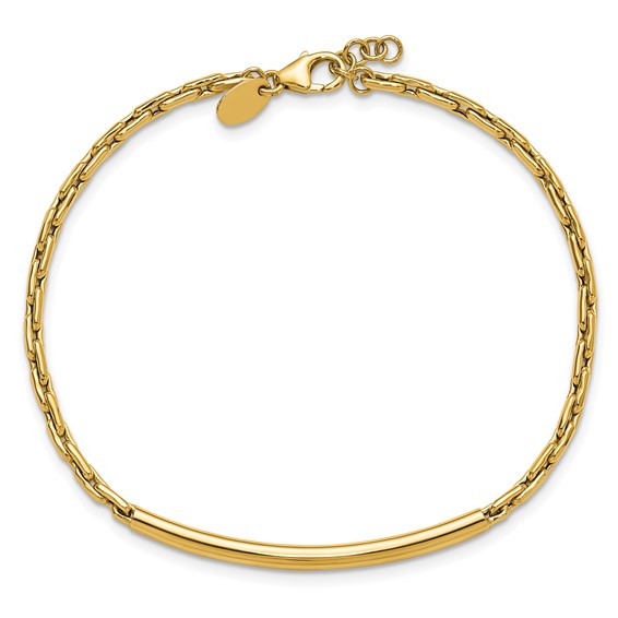 Leslie's 14K Polished Fancy Link Bar w/.5in ext. Bracelet