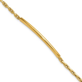 Leslie's 14K Polished Fancy Link Bar w/.5in ext. Bracelet