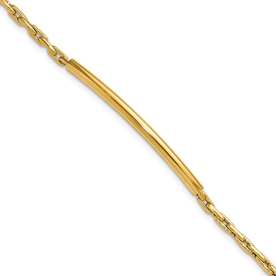 Leslie's 14K Polished Fancy Link Bar w/.5in ext. Bracelet