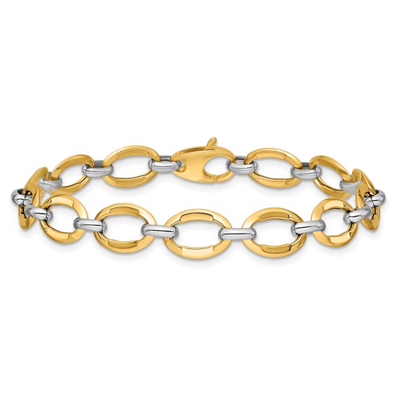 Leslie's 14K Two-Tone Polished Fancy Link Bracelet