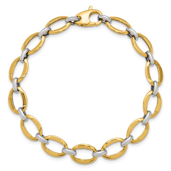 Leslie's 14K Two-Tone Polished Fancy Link Bracelet