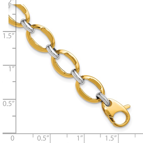 Leslie's 14K Two-Tone Polished Fancy Link Bracelet