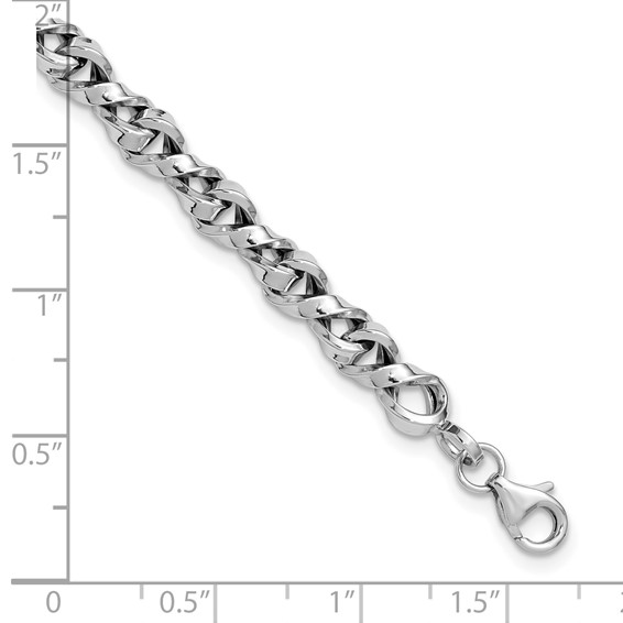 Leslie's 14K White Gold Fancy Twisted Link Bracelet
