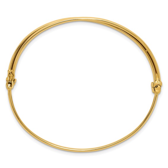 Leslie's 14K Polished Grooved Hinged Bangle