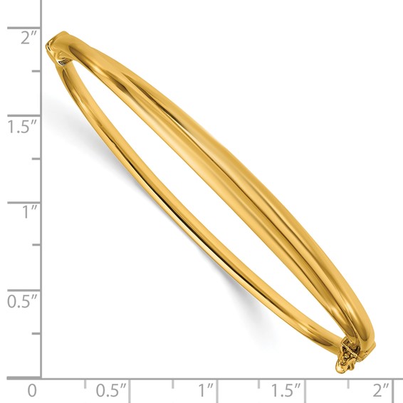Leslie's 14K Polished Grooved Hinged Bangle
