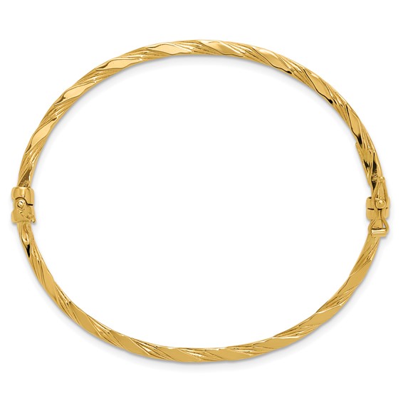 Leslie's 14K Polished Twisted Hinged Bangle