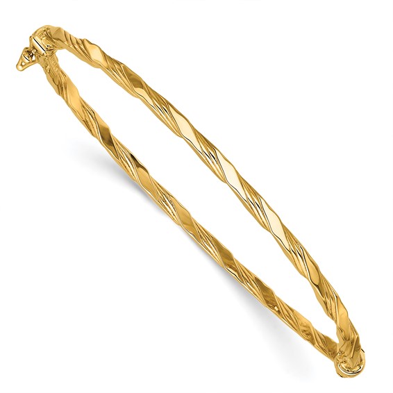 Leslie's 14K Polished Twisted Hinged Bangle