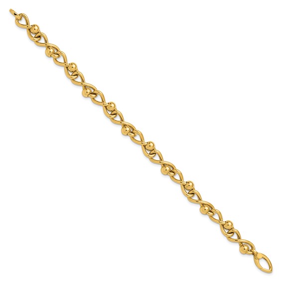 Leslie's 14K Polished Infinity Link with Beads Bracelet