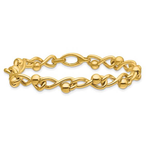 Leslie's 14K Polished Infinity Link with Beads Bracelet