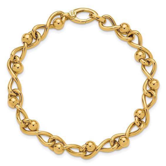 Leslie's 14K Polished Infinity Link with Beads Bracelet