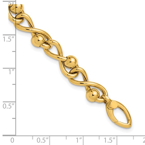 Leslie's 14K Polished Infinity Link with Beads Bracelet