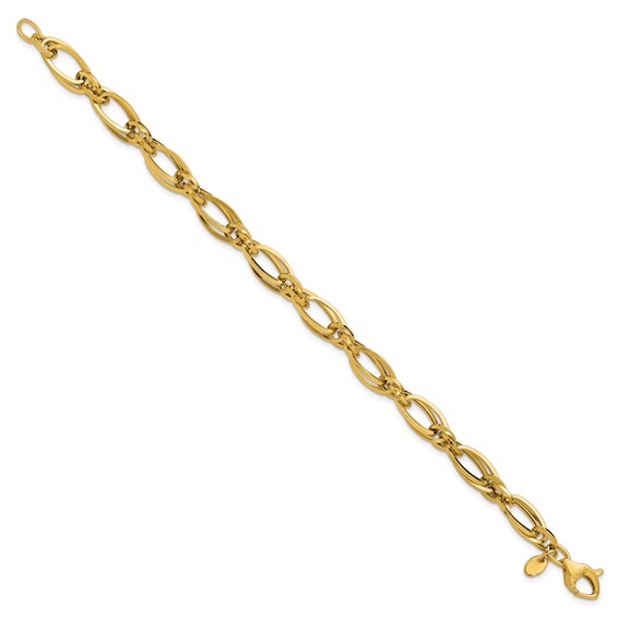 Leslie's 14K Polished Fancy Oval Link Bracelet