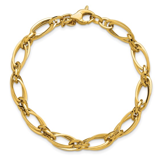 Leslie's 14K Polished Fancy Oval Link Bracelet