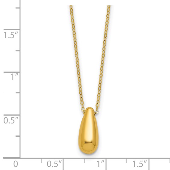 Leslie's 14K Polished Teardrop Necklace