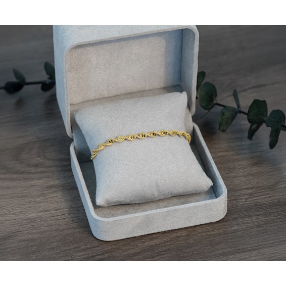 Leslie's 14K Polished and Diamond-cut Twisted Fancy Bracelet