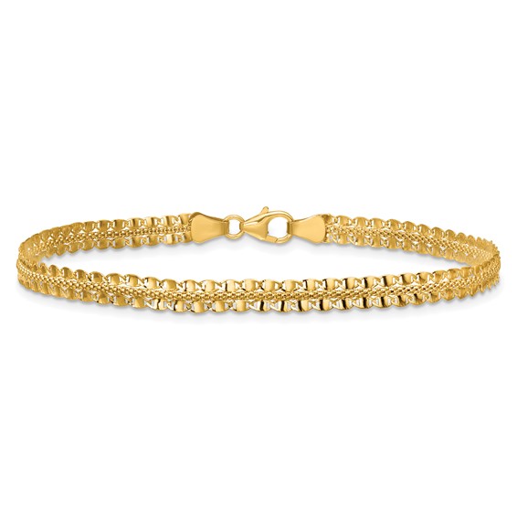 Leslie's 14K Polished and Textured Fancy Bracelet