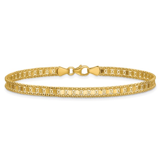 Leslie's 14K Polished and Textured Fancy Bracelet