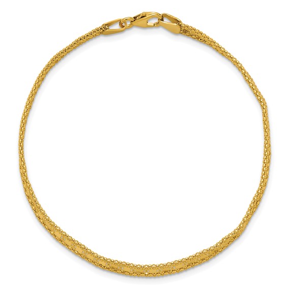 Leslie's 14K Polished and Textured Fancy Bracelet