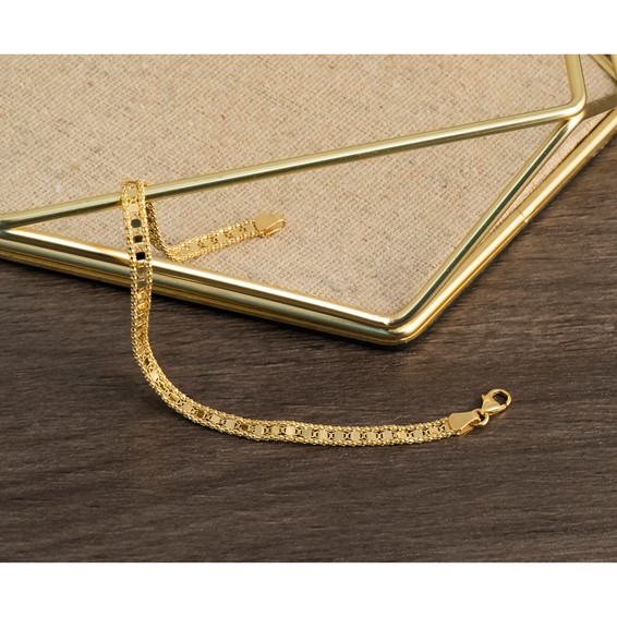 Leslie's 14K Polished and Textured Fancy Bracelet