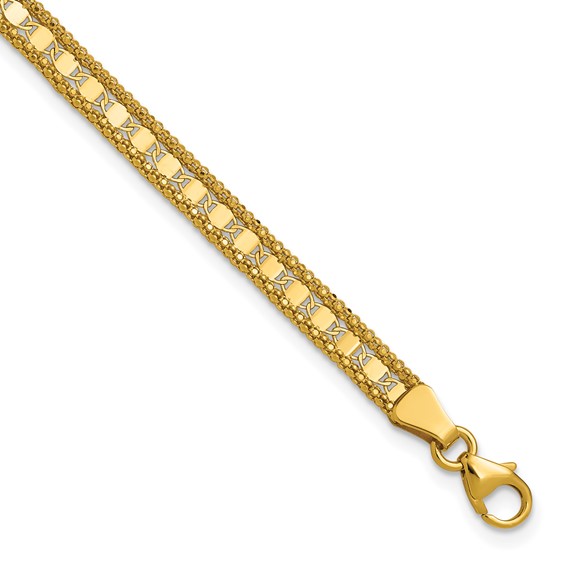 Leslie's 14K Polished and Textured Fancy Bracelet