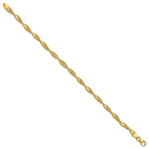 Leslie's 14K Polished and Textured Twist Bracelet