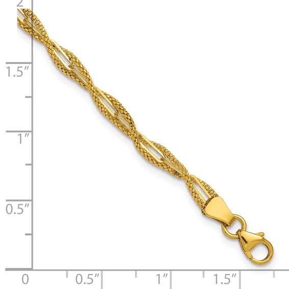 Leslie's 14K Polished and Textured Twist Bracelet