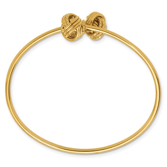 Leslie's 14K Polished and Love Knot Flexible Bangle