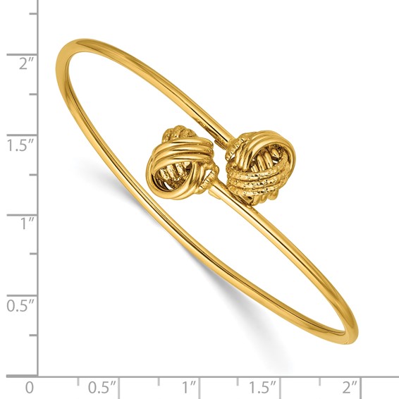 Leslie's 14K Polished and Love Knot Flexible Bangle