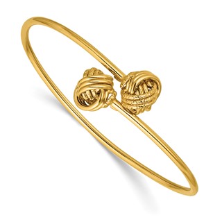 Leslie's 14K Polished and Love Knot Flexible Bangle