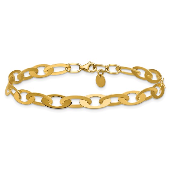 Leslie's 14K Polished Fancy Oval Link Bracelet