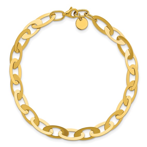 Leslie's 14K Polished Fancy Oval Link Bracelet