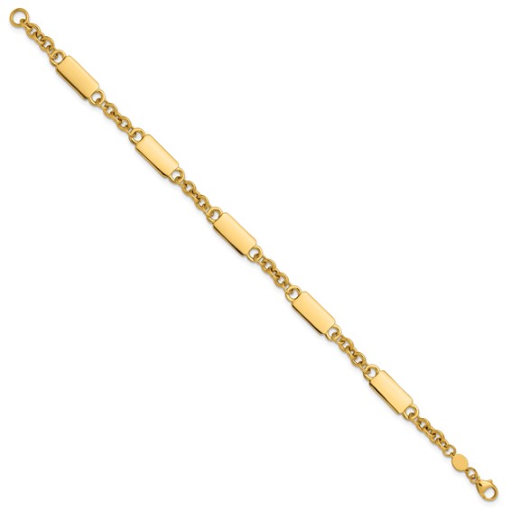 Leslie's 14K Polished Bar Station Bracelet