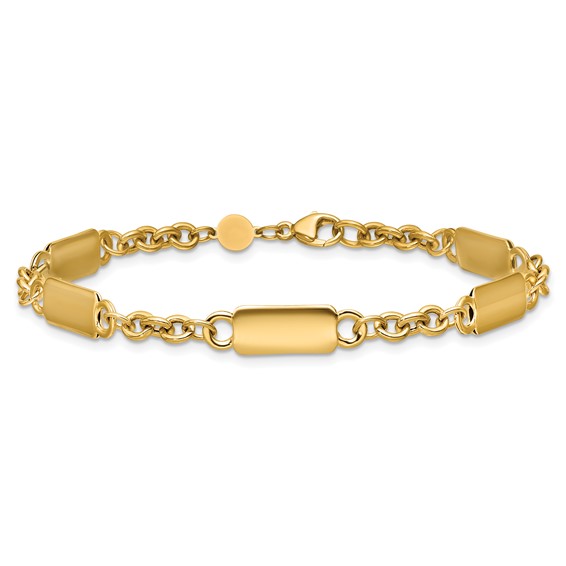 Leslie's 14K Polished Bar Station Bracelet