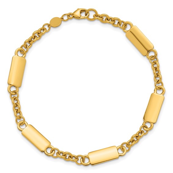Leslie's 14K Polished Bar Station Bracelet