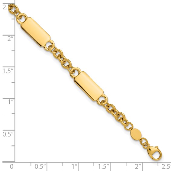 Leslie's 14K Polished Bar Station Bracelet