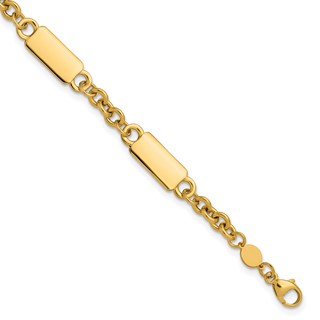 Leslie's 14K Polished Bar Station Bracelet