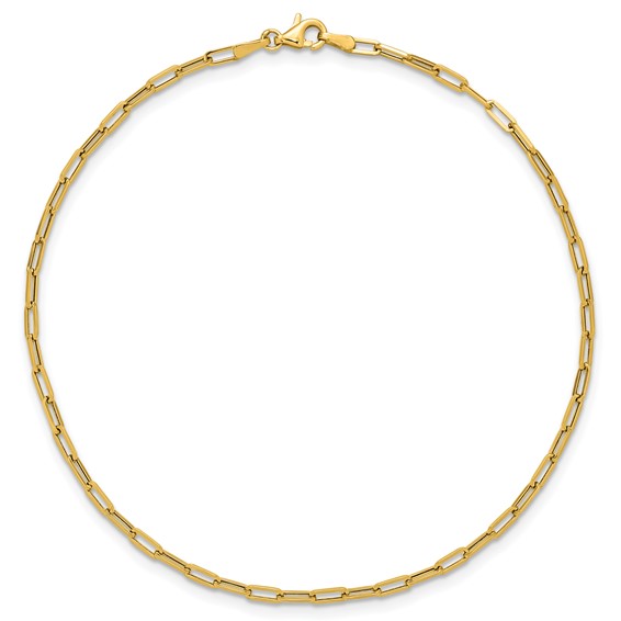 Leslie's 14K Polished Paperclip Anklet
