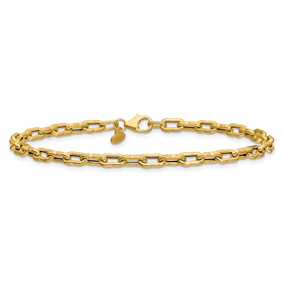 Leslie's 14K Polished Textured Fancy Link Bracelet