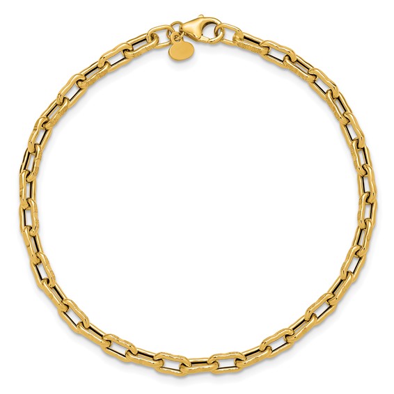 Leslie's 14K Polished Textured Fancy Link Bracelet