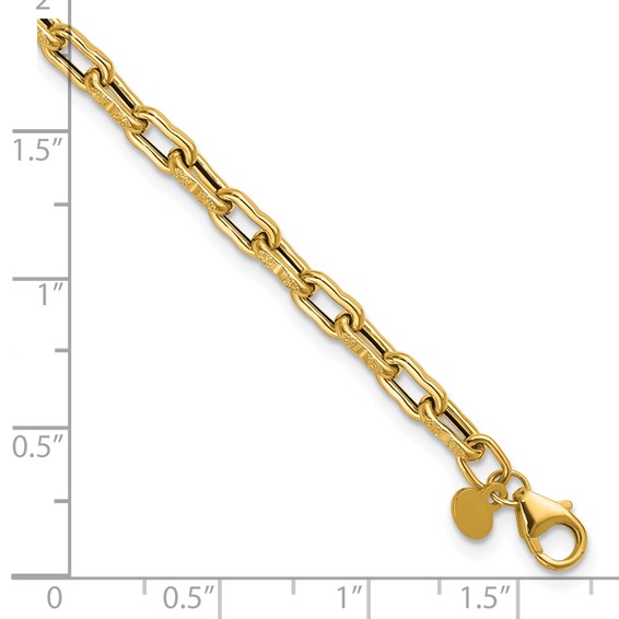 Leslie's 14K Polished Textured Fancy Link Bracelet