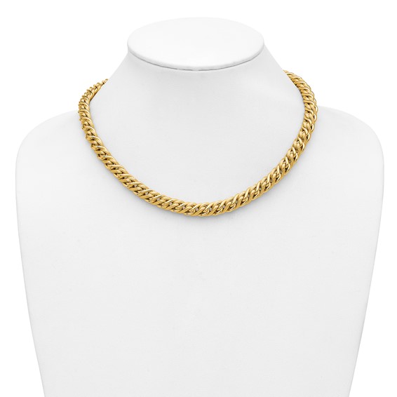 Leslie's 14K Polished and Textured Fancy Link Necklace