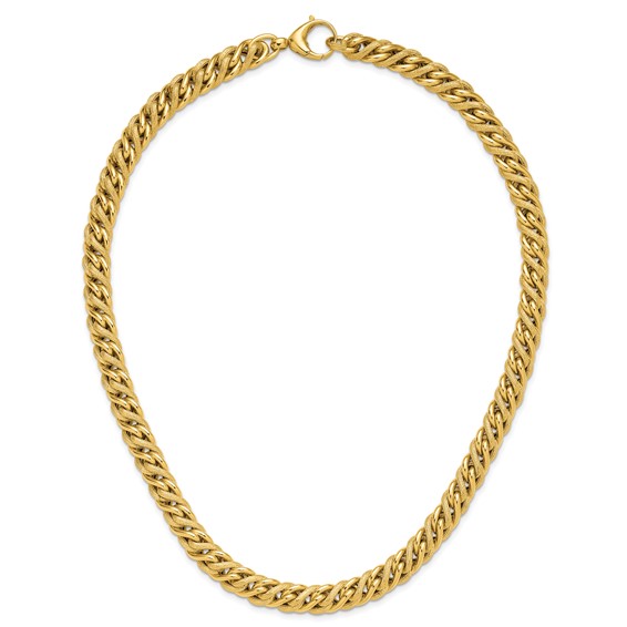Leslie's 14K Polished and Textured Fancy Link Necklace