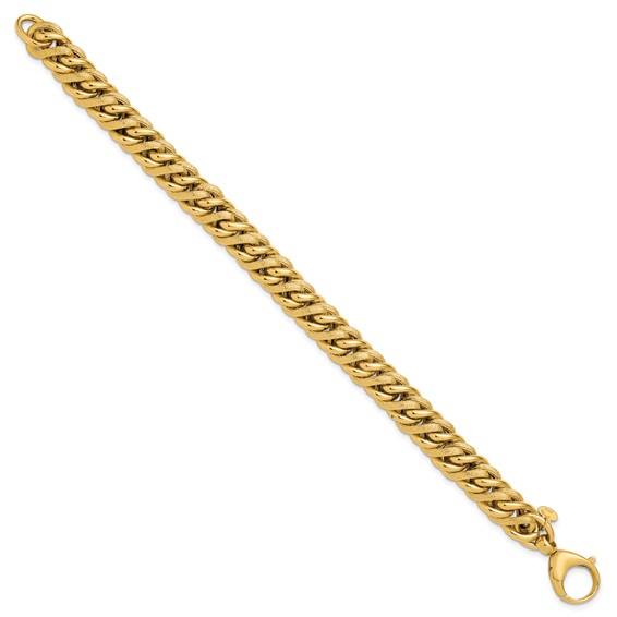 Leslie's 14K Polished and Textured Fancy Link Bracelet
