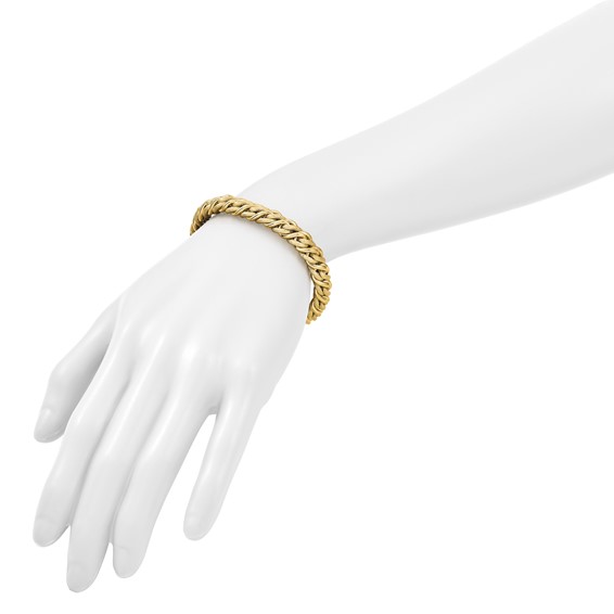 Leslie's 14K Polished and Textured Fancy Link Bracelet