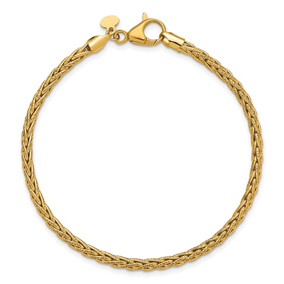 Leslie's 14K Polished and Textured Fancy Link Bracelet