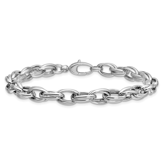 Leslie's 14K White Gold Polished Fancy Link Bracelet