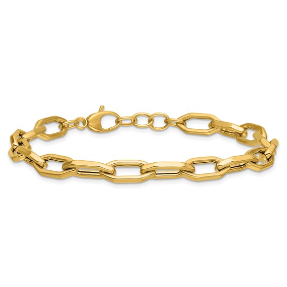 Leslie's 14K Polished Fancy Link with .5in ext. Bracelet