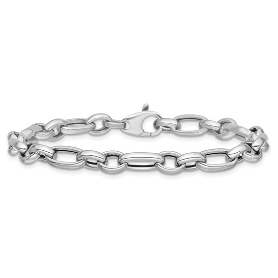 Leslie's 14K White Gold Polished Fancy Link Bracelet